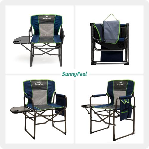 Camping Directors Chair, Heavy Duty,Oversized Portable Folding Chair with Side Table, Pocket for Beach, Fishing,Trip,Picnic,Lawn Camping Directors Chair, Heavy Duty,Oversized Portable Folding Chair with Side Table, Pocket for Beach, Fishing,Trip,Picnic,Lawn